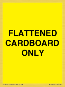 FLATTENED CARDBOARD ONLY